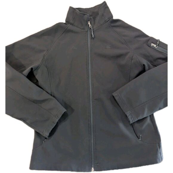 Snozu Softshell Jacket Mens Medium Black Stretch O Rama Full Zip Fleece Lining - Picture 1 of 9